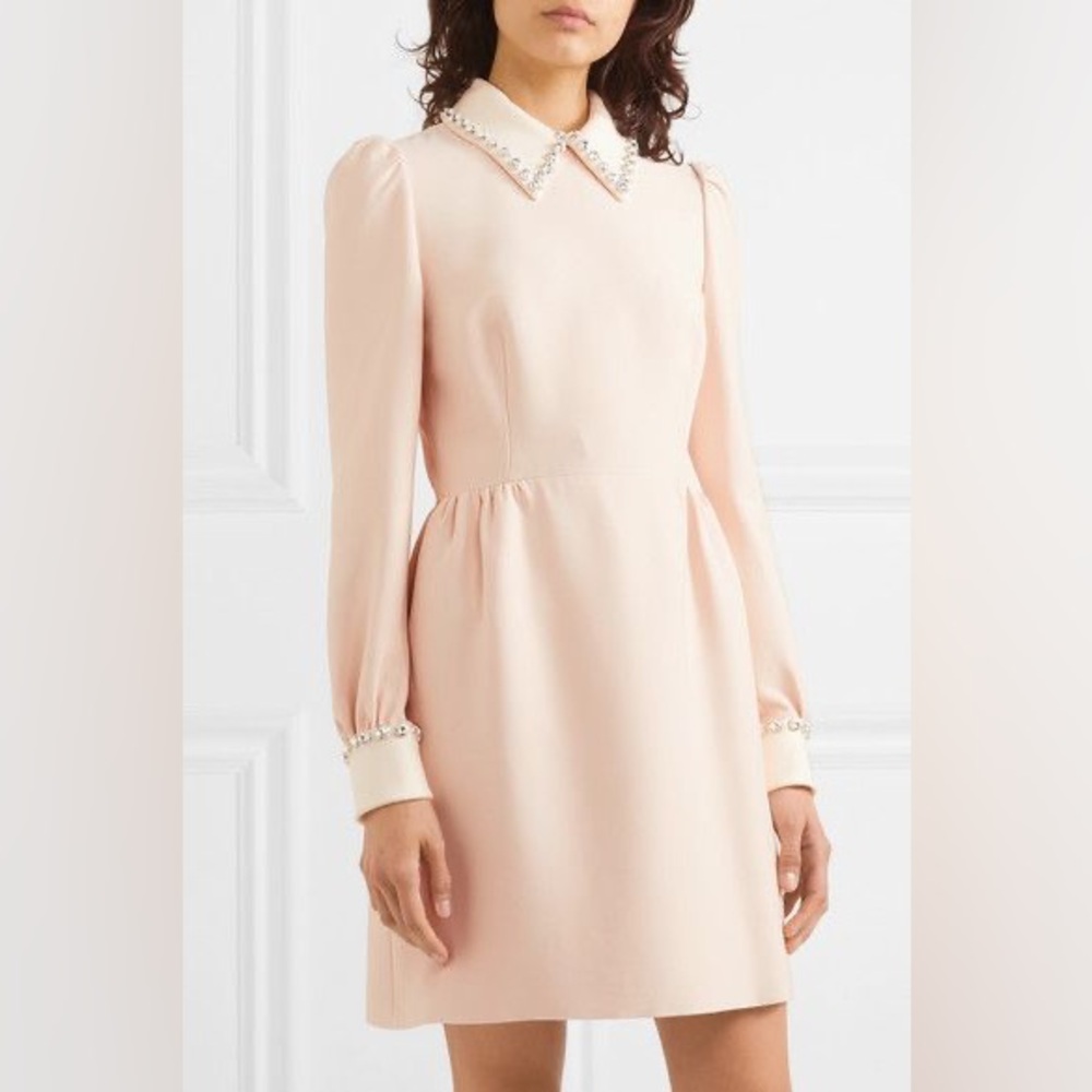 Miu Miu Cady Mini Dress With Crystals